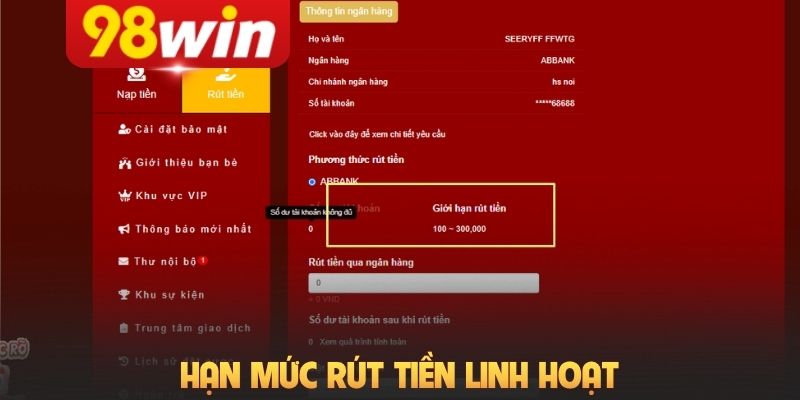 Hạn mức rút tiền linh hoạt