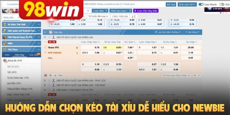 Hướng dẫn chọn kèo Tài Xỉu dễ hiểu cho newbie