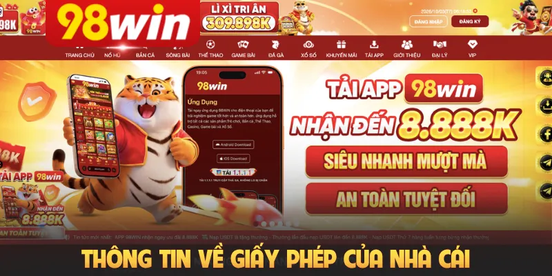 Thông tin về giấy phép của nhà cái